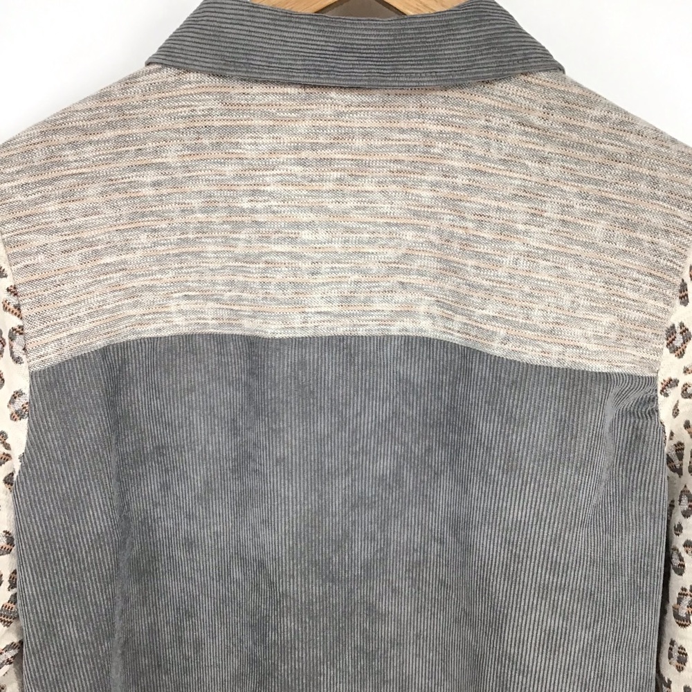 Umgee Button Down Leopard Print Corduroy Top - image 7